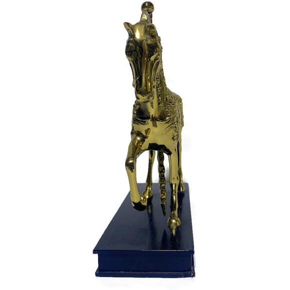 Brass Carousel Horse on Lacquer Wood Base Wildwood Accents 9" x 10.5" - Picture 6 of 7